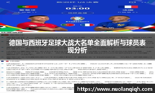 德国与西班牙足球大战大名单全面解析与球员表现分析